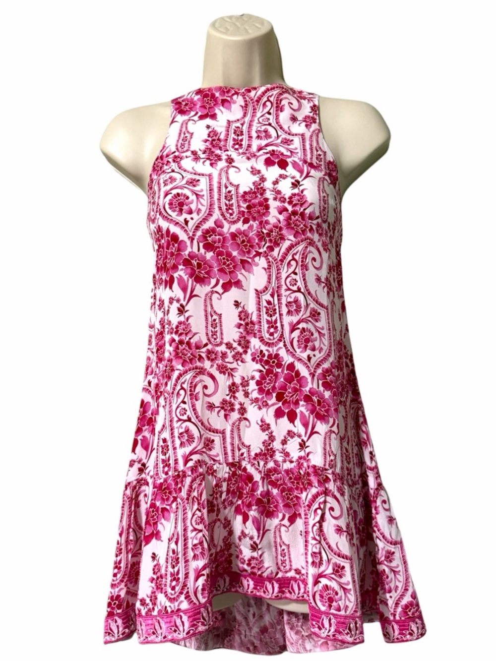 TAJ by Sabrina Crippa NWT Pink Paisley Mini Dress XS